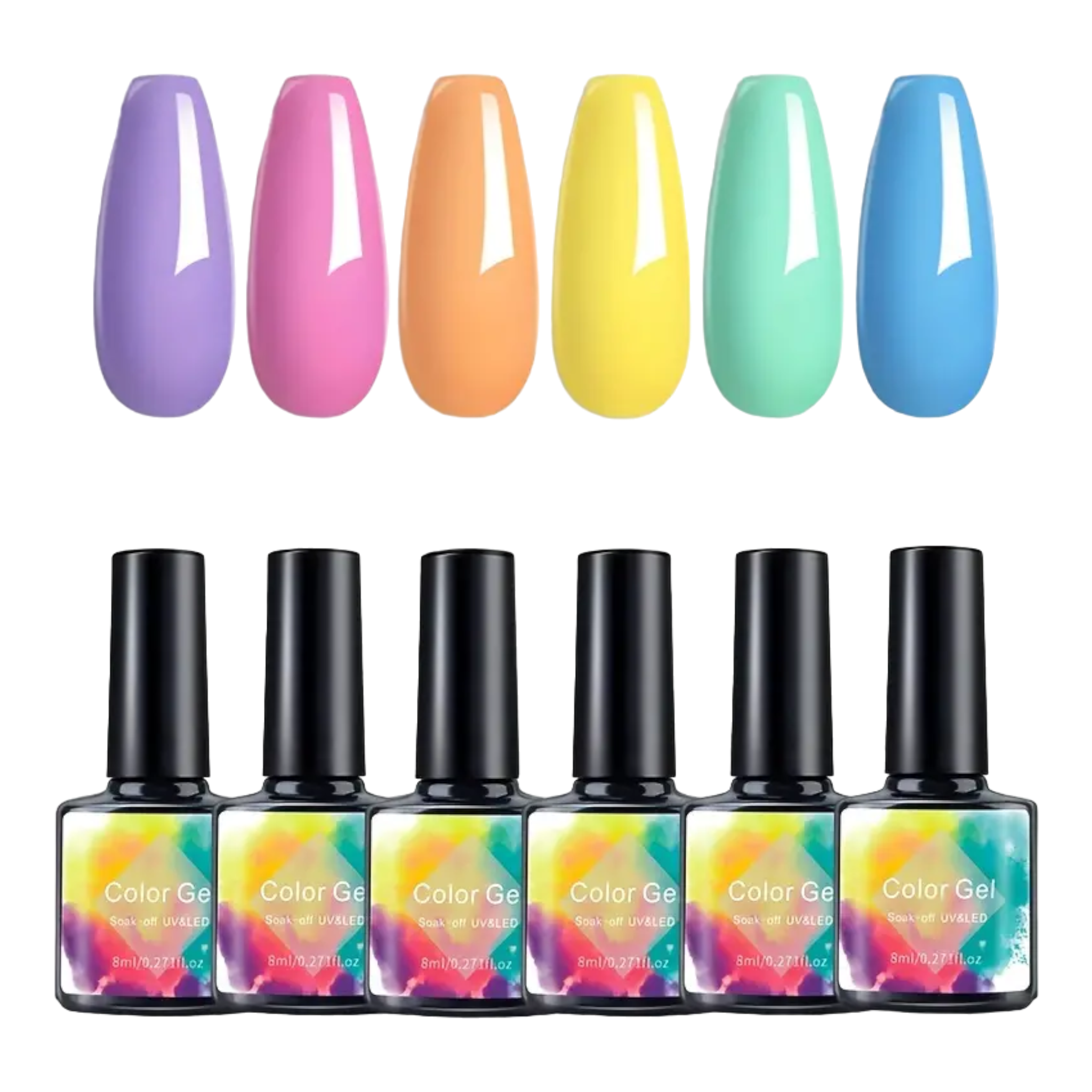 Ongles En Gel UV LED - 6 Couleurs Populaires (8ml)