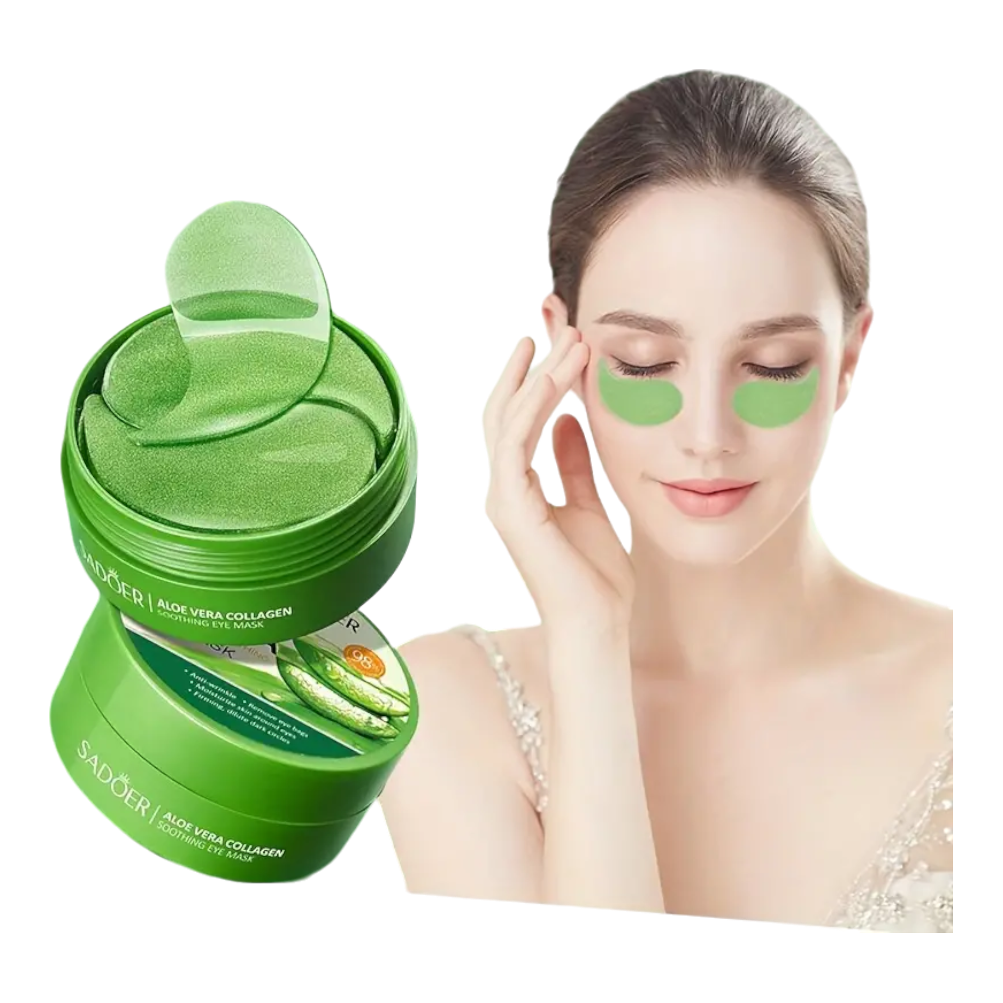 Masques Yeux Collagène Aloe Vera - Hydratant & Raffermissant (60 pcs) - EclatBel